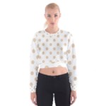 Polka Dots - Pastel Brown on White Women s Cropped Sweatshirt