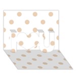 Polka Dots - Pastel Brown on White I Love You 3D Greeting Card (7x5)
