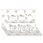 Polka Dots - Pastel Brown on White Best Friends 3D Greeting Card (8x4)