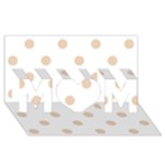 Polka Dots - Pastel Brown on White MOM 3D Greeting Card (8x4)