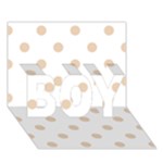Polka Dots - Pastel Brown on White BOY 3D Greeting Card (7x5)