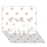 Polka Dots - Pastel Brown on White GIRL 3D Greeting Card (7x5)