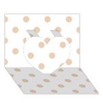 Polka Dots - Pastel Brown on White Heart 3D Greeting Card (7x5)