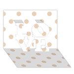 Polka Dots - Pastel Brown on White LOVE 3D Greeting Card (7x5)