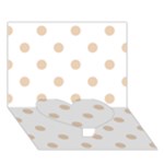 Polka Dots - Pastel Brown on White Heart Bottom 3D Greeting Card (7x5)