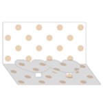 Polka Dots - Pastel Brown on White Twin Heart Bottom 3D Greeting Card (8x4)