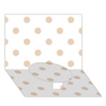 Polka Dots - Pastel Brown on White Circle Bottom 3D Greeting Card (7x5)