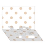 Polka Dots - Pastel Brown on White LOVE Bottom 3D Greeting Card (7x5)