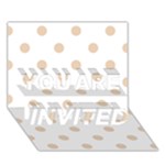 Polka Dots - Pastel Brown on White YOU ARE INVITED 3D Greeting Card (7x5)