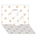 Polka Dots - Pastel Brown on White Peace Sign 3D Greeting Card (7x5)