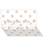 Polka Dots - Pastel Brown on White BEST BRO 3D Greeting Card (8x4)