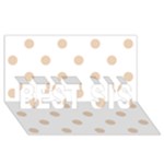 Polka Dots - Pastel Brown on White BEST SIS 3D Greeting Card (8x4)