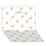 Polka Dots - Pastel Brown on White Circle 3D Greeting Card (7x5)