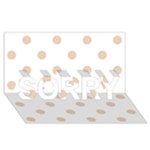 Polka Dots - Pastel Brown on White SORRY 3D Greeting Card (8x4)