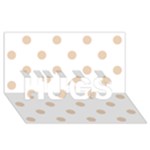 Polka Dots - Pastel Brown on White HUGS 3D Greeting Card (8x4)