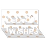 Polka Dots - Pastel Brown on White Best Wish 3D Greeting Card (8x4)