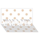 Polka Dots - Pastel Brown on White ENGAGED 3D Greeting Card (8x4)