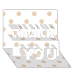 Polka Dots - Pastel Brown on White THANK YOU 3D Greeting Card (7x5)