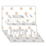 Polka Dots - Pastel Brown on White Get Well 3D Greeting Card (7x5)