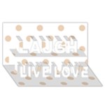 Polka Dots - Pastel Brown on White Laugh Live Love 3D Greeting Card (8x4)