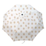 Polka Dots - Pastel Brown on White Folding Umbrella