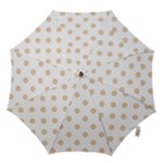 Polka Dots - Pastel Brown on White Hook Handle Umbrella (Large)