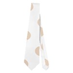 Polka Dots - Pastel Brown on White Necktie (Two Side)