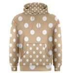 Polka Dots - White on Tan Brown Men s Pullover Hoodie