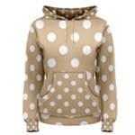 Polka Dots - White on Tan Brown Women s Pullover Hoodie