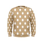 Polka Dots - White on Tan Brown Kid s Sweatshirt