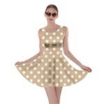 Polka Dots - White on Tan Brown Skater Dress