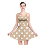 Polka Dots - White on Tan Brown Reversible Skater Dress