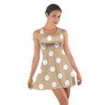 Polka Dots - White on Tan Brown Cotton Racerback Dress