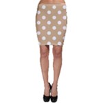 Polka Dots - White on Tan Brown Bodycon Skirt