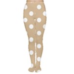 Polka Dots - White on Tan Brown Women s Tights