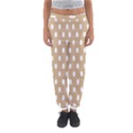 Polka Dots - White on Tan Brown Women s Jogger Sweatpants