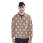 Polka Dots - White on Tan Brown Wind Breaker (Men)
