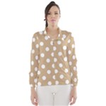 Polka Dots - White on Tan Brown Wind Breaker (Women)