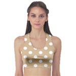Polka Dots - White on Tan Brown Women s Sports Bra