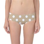 Polka Dots - White on Tan Brown Classic Bikini Bottoms