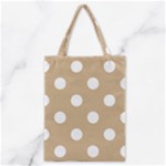 Polka Dots - White on Tan Brown Classic Tote Bag