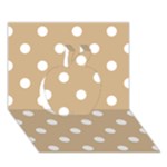 Polka Dots - White on Tan Brown Apple 3D Greeting Card (7x5)