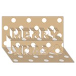 Polka Dots - White on Tan Brown Merry Xmas 3D Greeting Card (8x4)