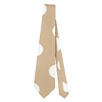 Polka Dots - White on Tan Brown Necktie (Two Side)