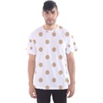 Polka Dots - Tan Brown on White Men s Sport Mesh Tee