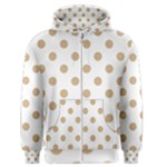 Polka Dots - Tan Brown on White Men s Zipper Hoodie