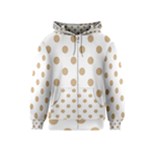 Polka Dots - Tan Brown on White Kid s Zipper Hoodie