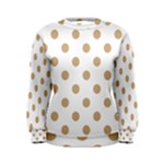 Polka Dots - Tan Brown on White Women s Sweatshirt