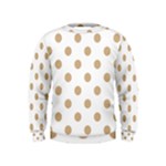 Polka Dots - Tan Brown on White Kid s Sweatshirt