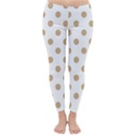 Polka Dots - Tan Brown on White Winter Leggings